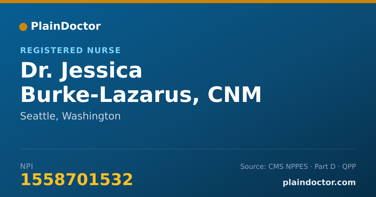 Shareable card for Jessica Burke-Lazarus, CNM - Registered Nurse, Seattle, WA