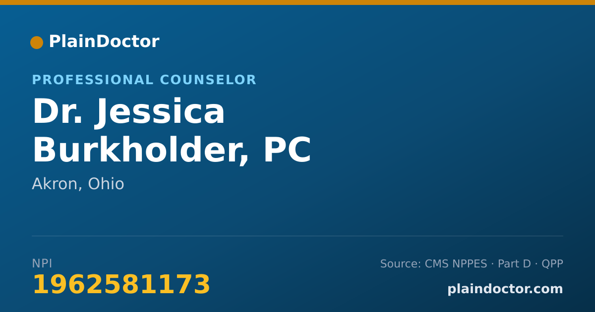 Shareable card for Jessica Burkholder, PC - Professional Counselor, Akron, OH
