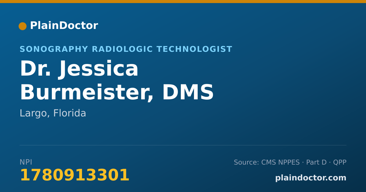 Shareable card for Jessica Burmeister, DMS - Sonography Radiologic Technologist, Largo, FL