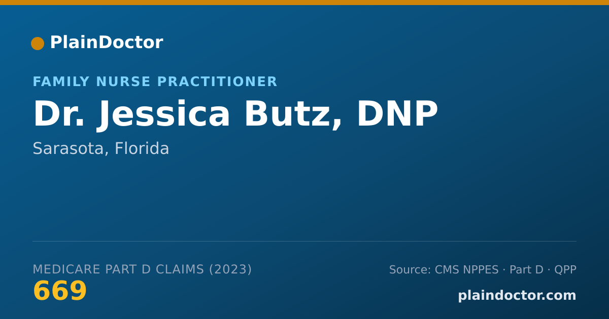 Shareable card for Jessica Butz, DNP - Family Nurse Practitioner, Sarasota, FL
