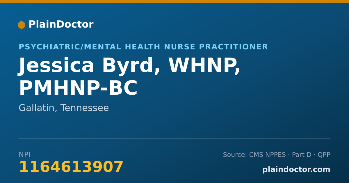 Shareable card for Jessica Byrd, WHNP, PMHNP-BC - Women's Health Nurse Practitioner, Gallatin, TN
