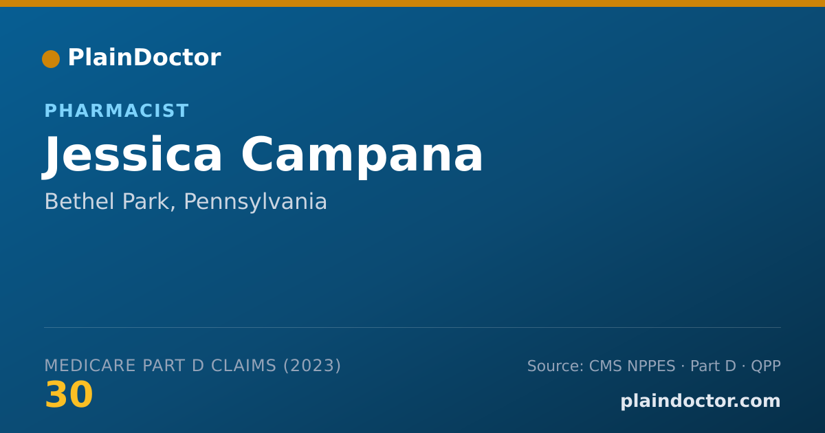 Shareable card for Jessica Campana - Pharmacist, Bethel Park, PA