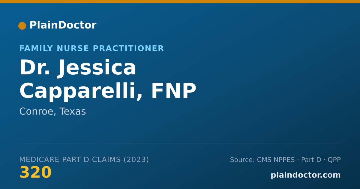 Shareable card for Jessica Capparelli, FNP - Family Nurse Practitioner, Conroe, TX