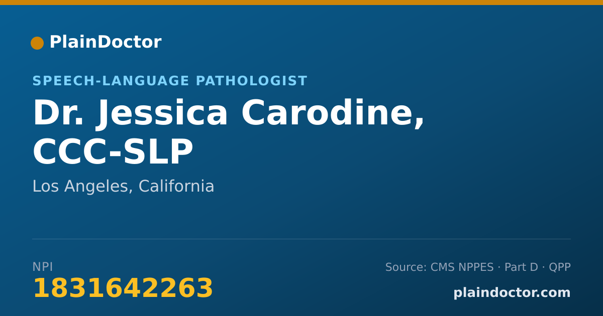 Shareable card for Jessica Carodine, CCC-SLP - Speech-Language Pathologist, Los Angeles, CA