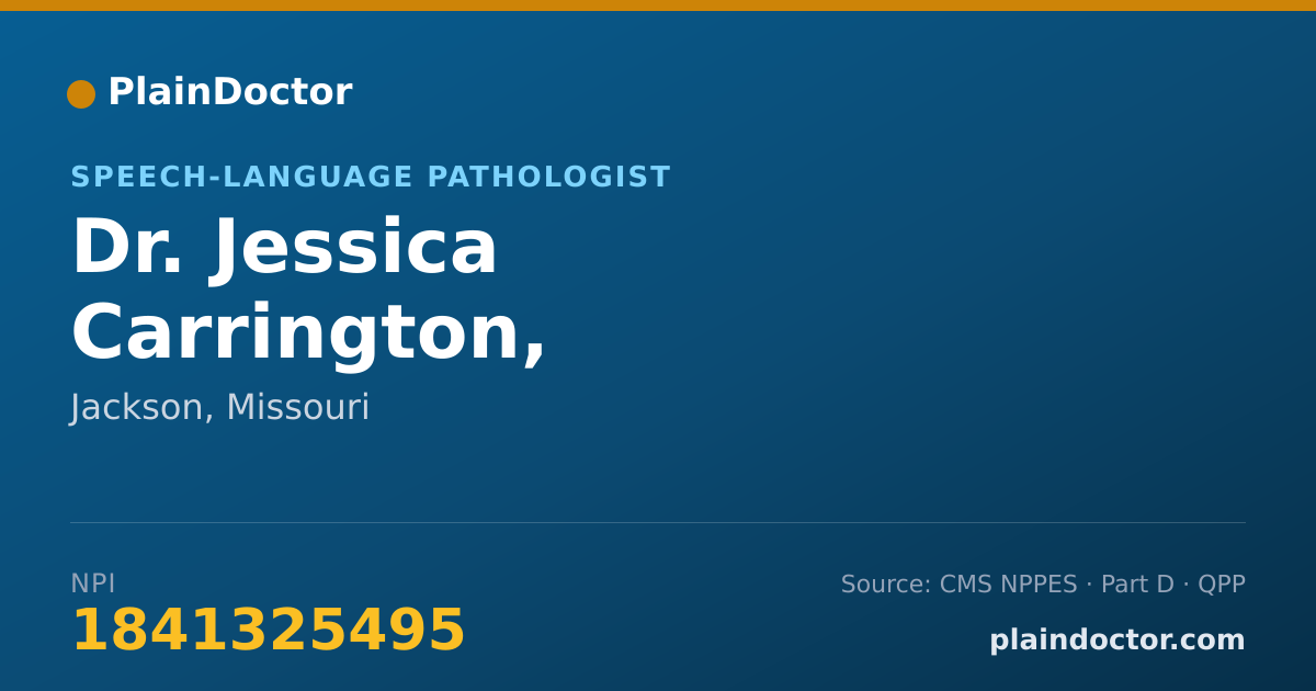 Shareable card for Jessica Carrington, M.A.,CCC-SLP - Speech-Language Pathologist, Jackson, MO