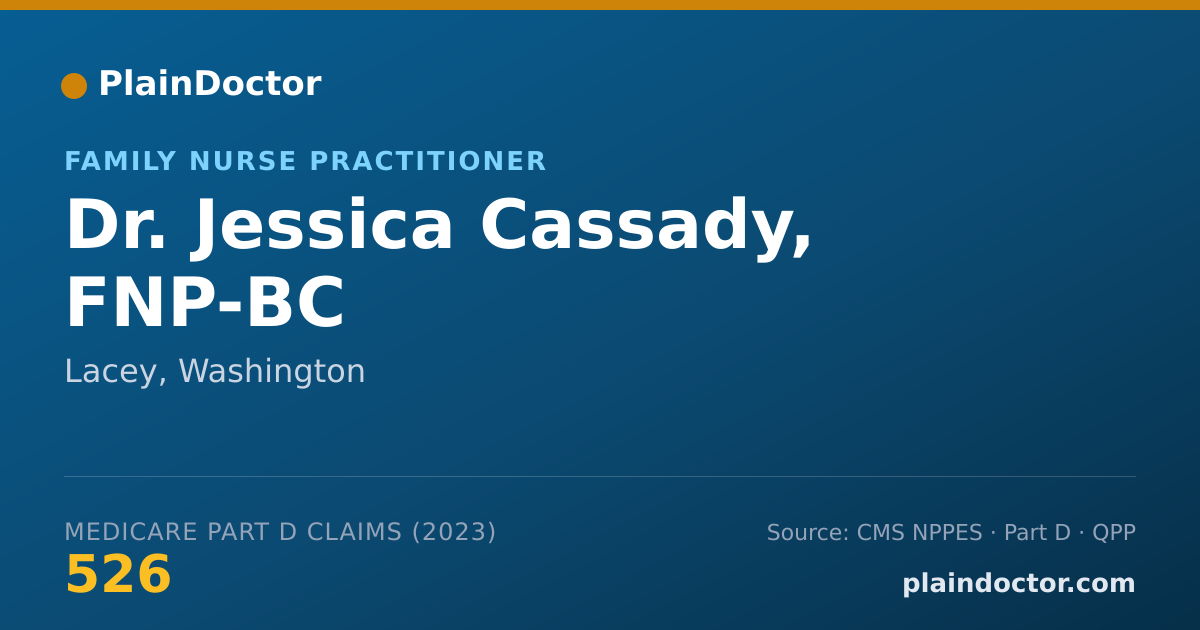 Shareable card for Jessica Cassady, FNP-BC - Family Nurse Practitioner, Lacey, WA