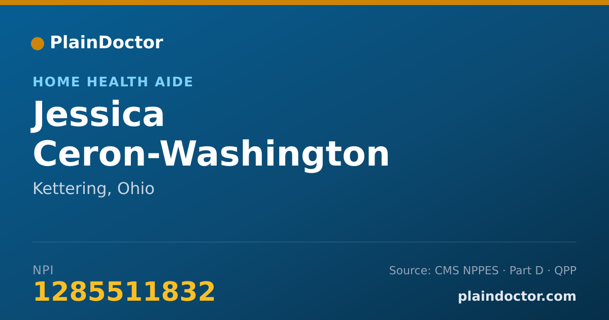 Shareable card for Jessica Ceron-Washington - Home Health Aide, Kettering, OH