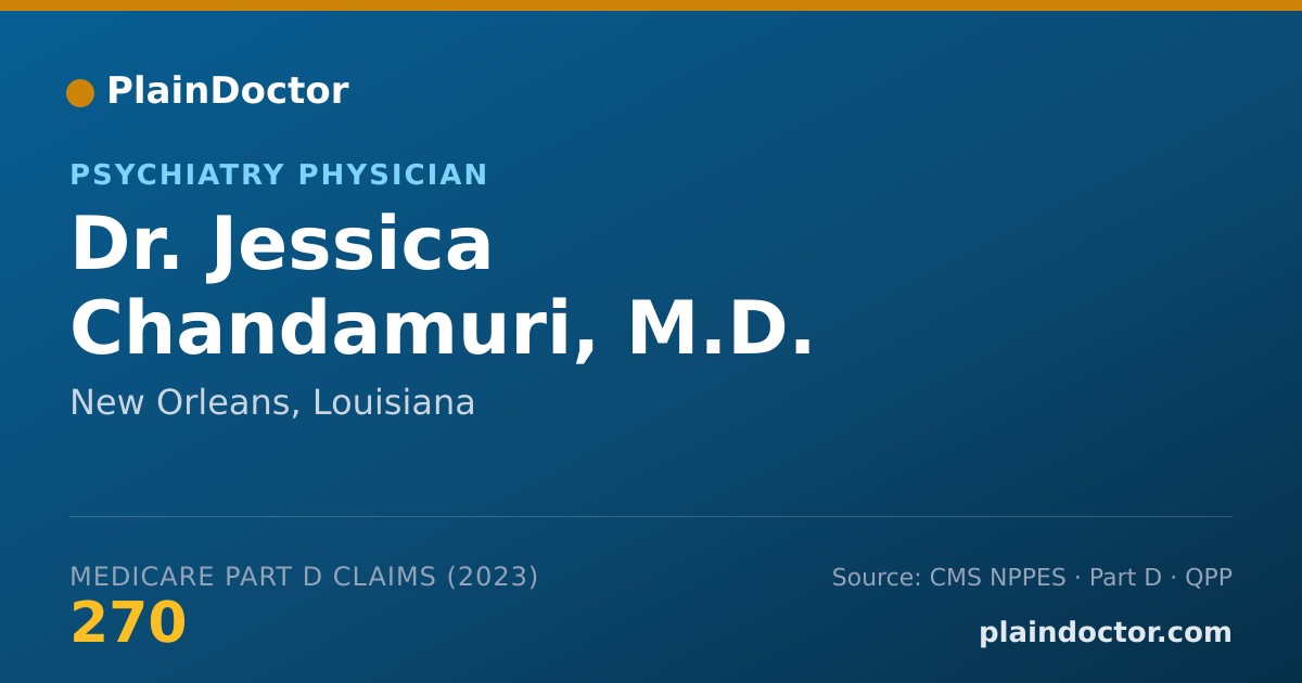 Shareable card for Jessica Chandamuri, M.D. - Psychiatry Physician, New Orleans, LA