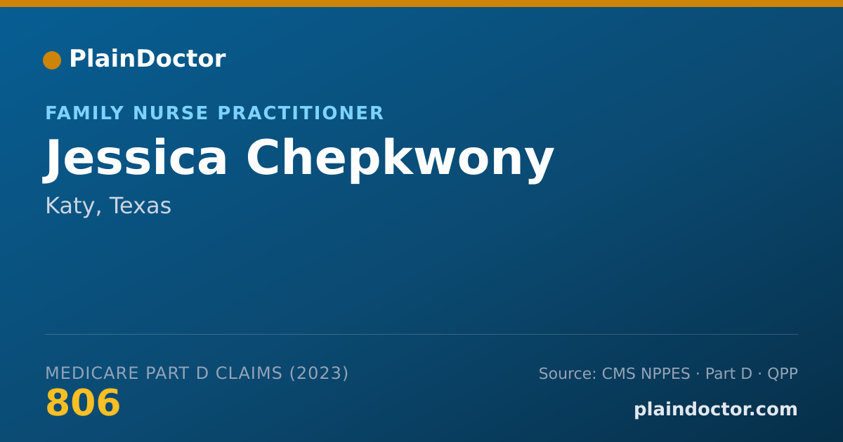 Shareable card for Jessica Chepkwony - Family Nurse Practitioner, Katy, TX