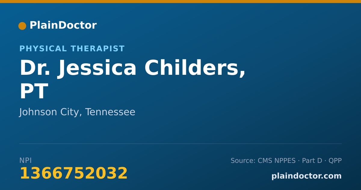 Shareable card for Jessica Childers, PT - Physical Therapist, Johnson City, TN
