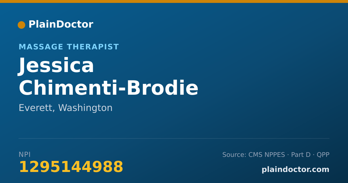 Shareable card for Jessica Chimenti-Brodie - Massage Therapist, Everett, WA