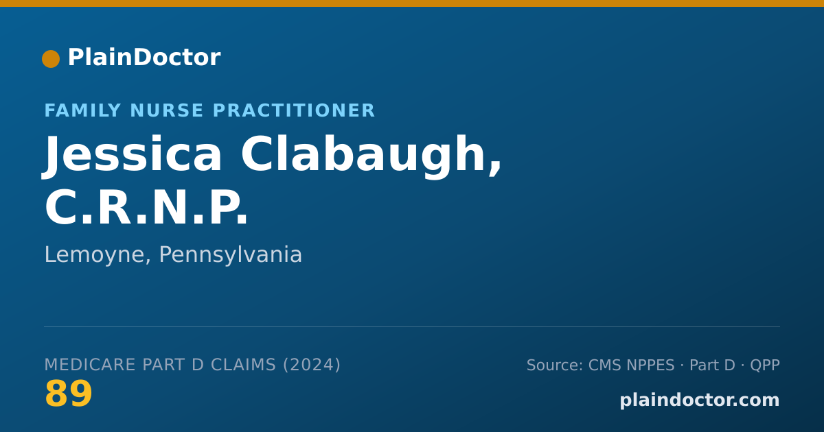 Shareable card for Jessica Clabaugh, C.R.N.P. - Family Nurse Practitioner, Lemoyne, PA