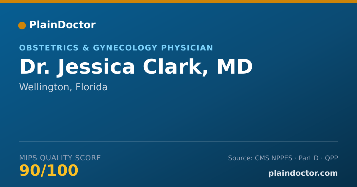 Shareable card for Jessica Clark, MD - Obstetrics & Gynecology Physician, Wellington, FL