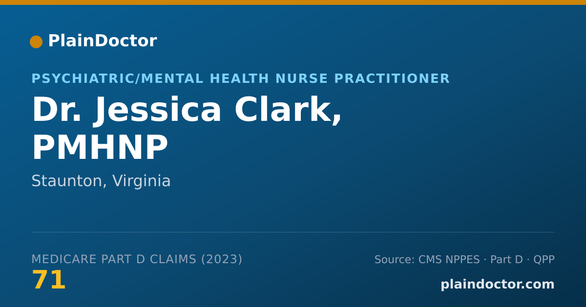 Shareable card for Jessica Clark, PMHNP - Psychiatric/Mental Health Nurse Practitioner, Staunton, VA