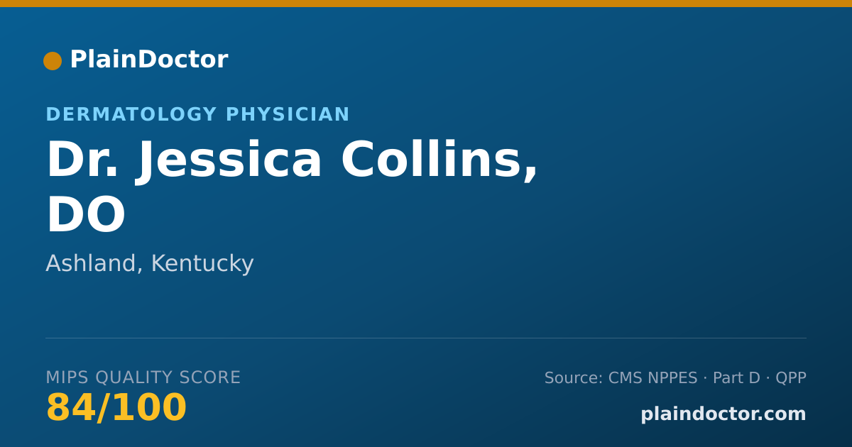 Shareable card for Jessica Collins, DO - Dermatology Physician, Ashland, KY