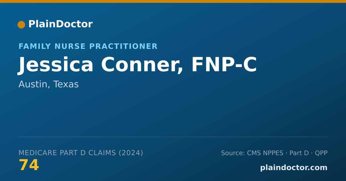 Shareable card for Jessica Conner, FNP-C - Family Nurse Practitioner, Austin, TX