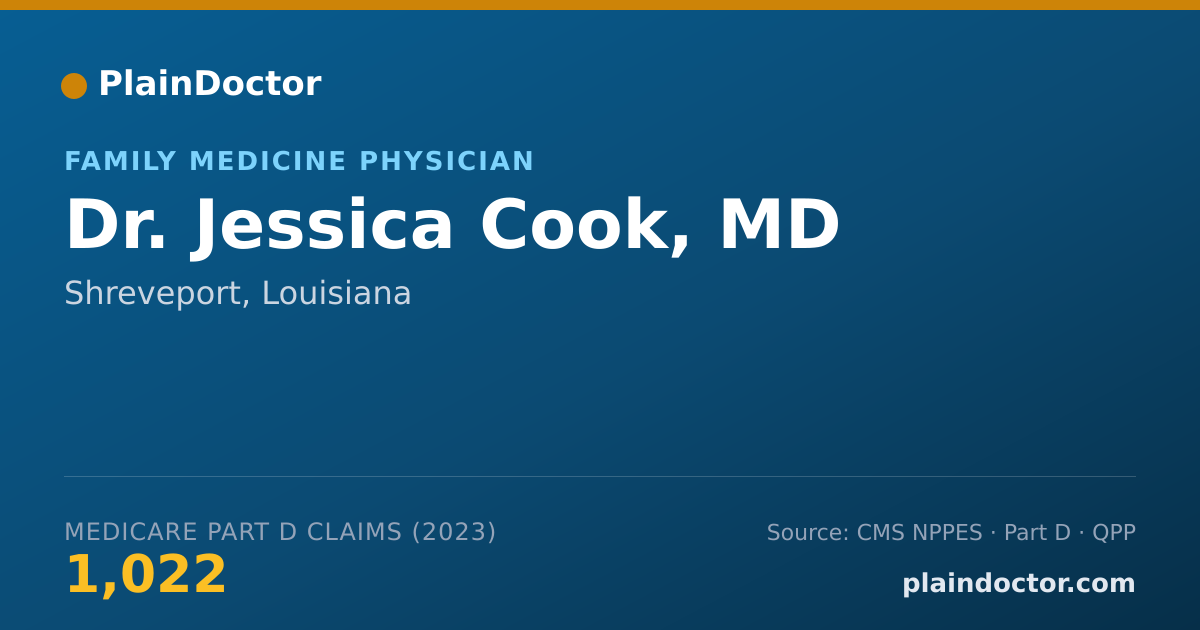 Shareable card for Jessica Cook, MD - Family Medicine Physician, Shreveport, LA