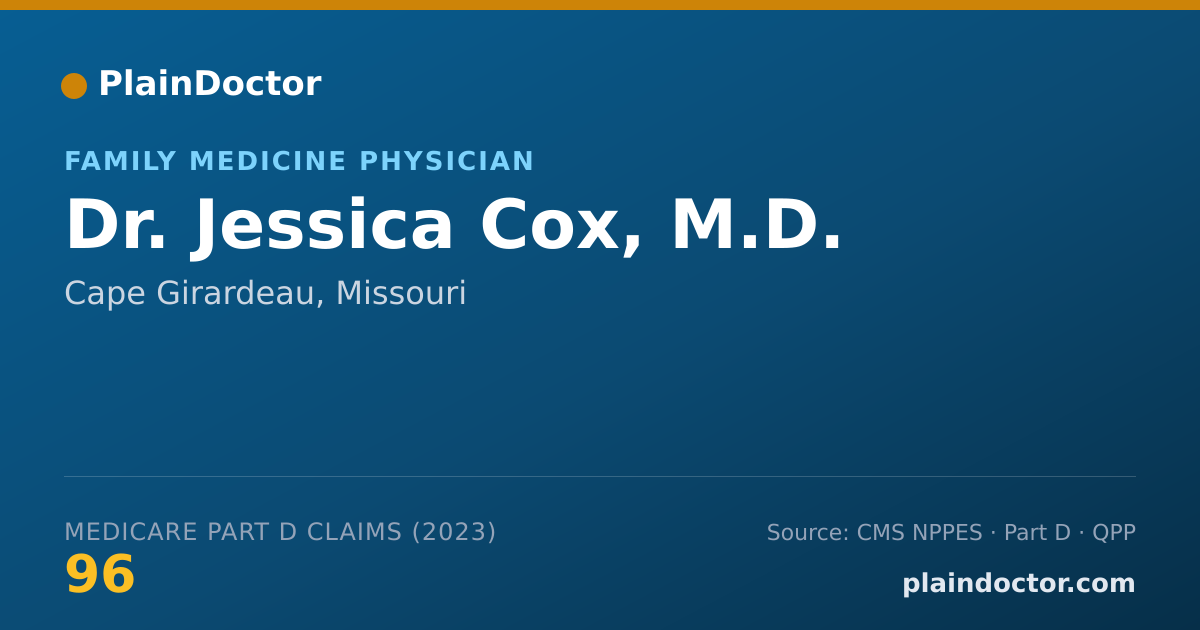 Shareable card for Jessica Cox, M.D. - Family Medicine Physician, Cape Girardeau, MO