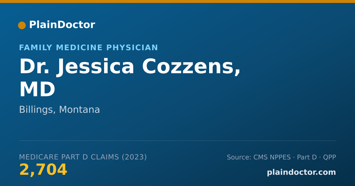 Shareable card for Jessica Cozzens, MD - Family Medicine Physician, Billings, MT