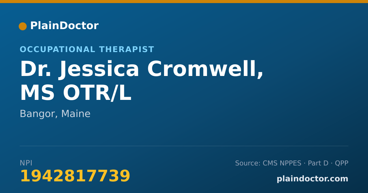 Shareable card for Jessica Cromwell, MS OTR/L - Occupational Therapist, Bangor, ME