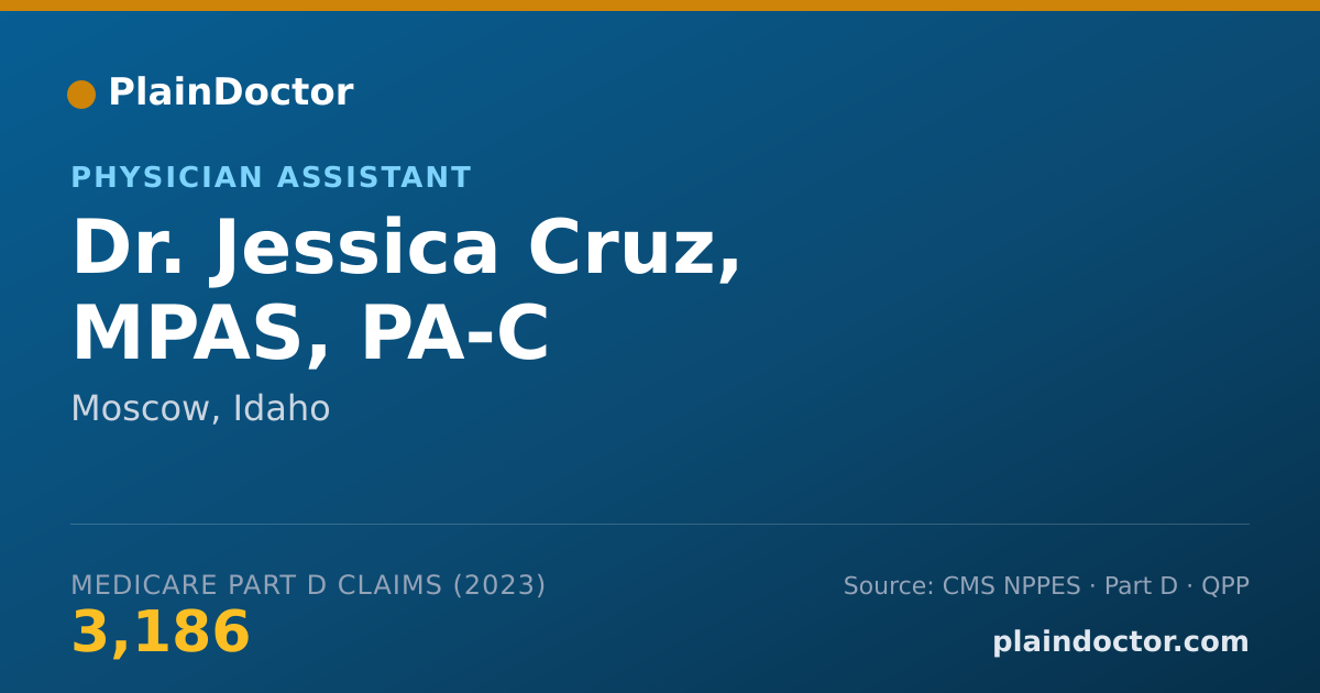 Shareable card for Jessica Cruz, MPAS, PA-C - Physician Assistant, Moscow, ID