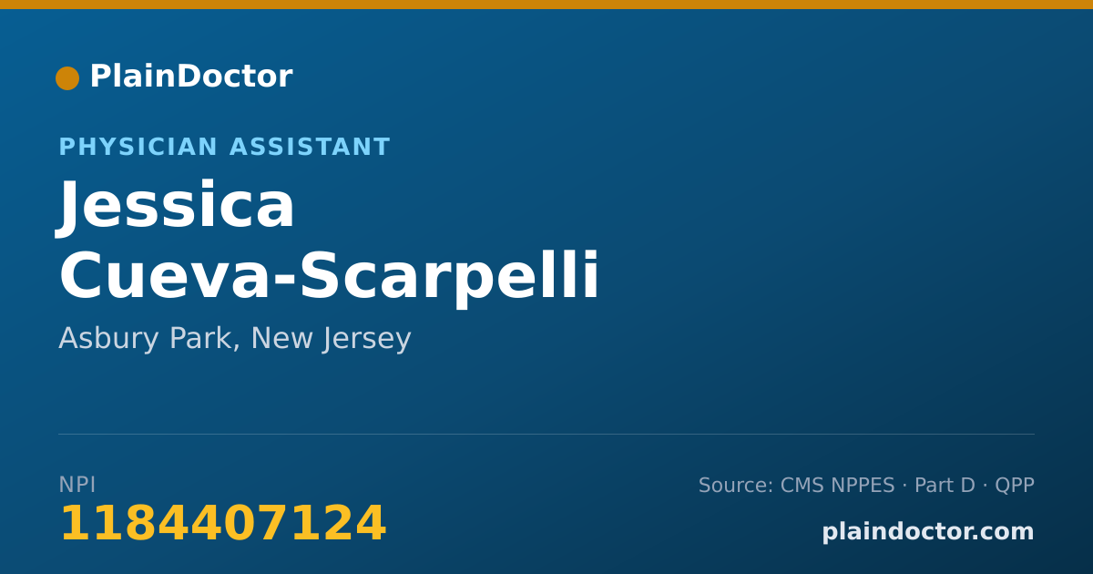 Shareable card for Jessica Cueva-Scarpelli - Physician Assistant, Asbury Park, NJ