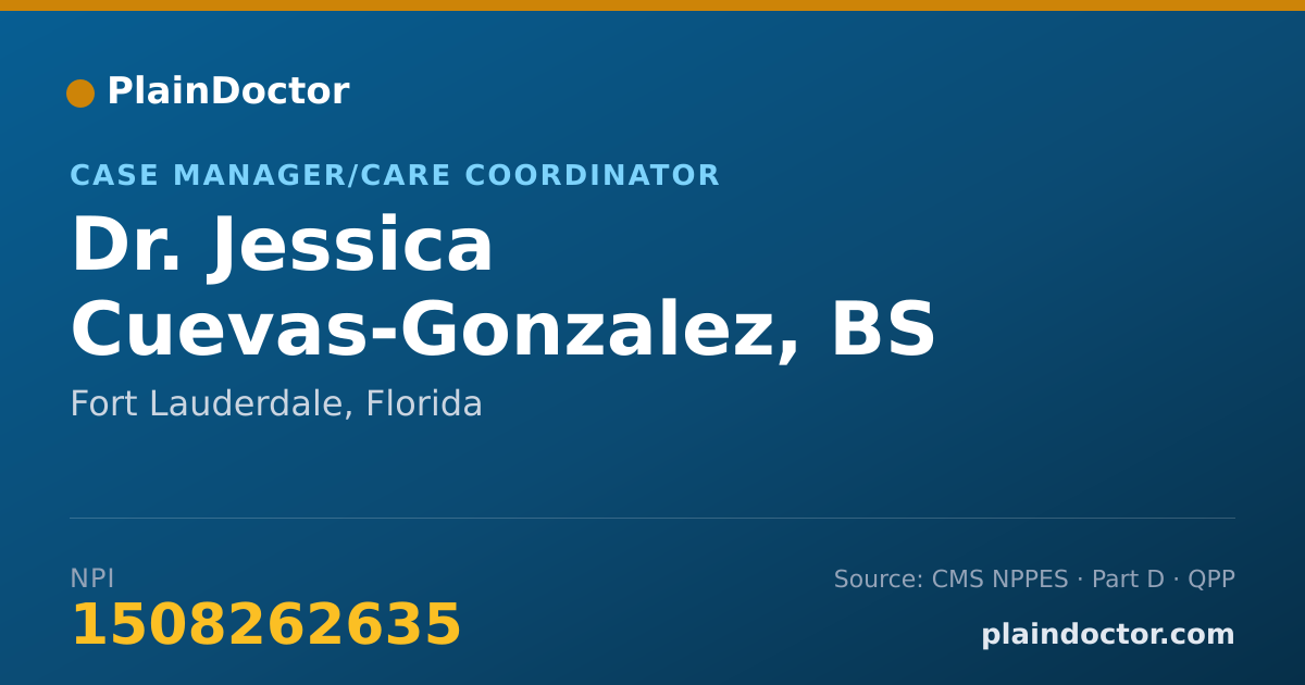 Shareable card for Jessica Cuevas-Gonzalez, BS - Case Manager/Care Coordinator, Fort Lauderdale, FL
