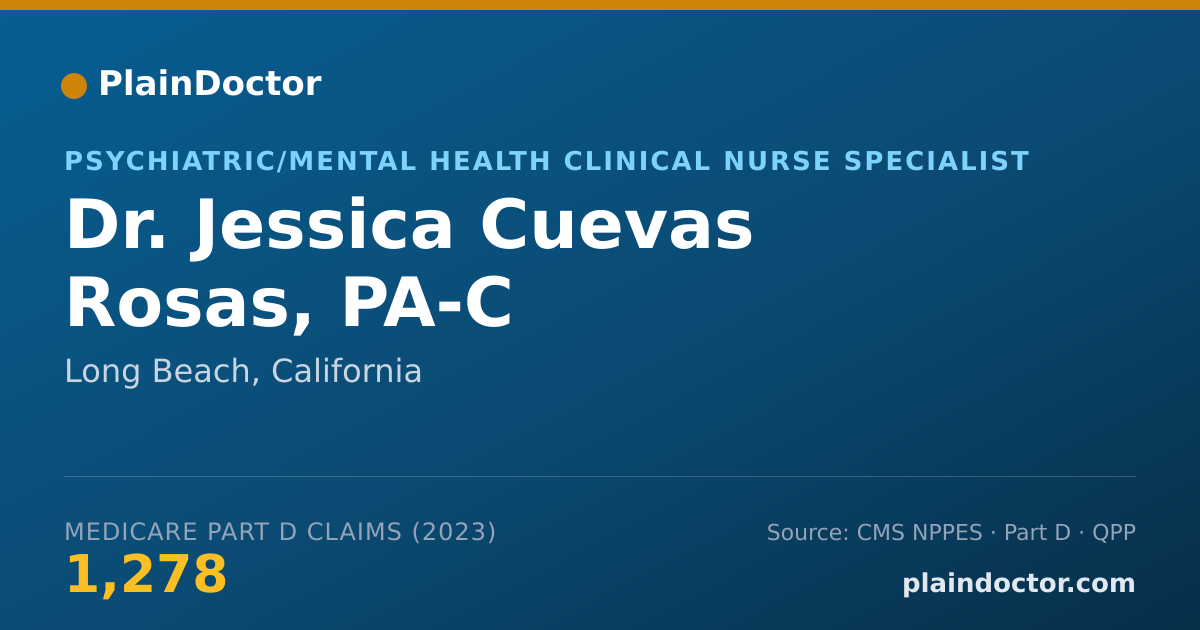 Shareable card for Jessica Cuevas Rosas, PA-C - Psychiatric/Mental Health Clinical Nurse Specialist, Long Beach, CA