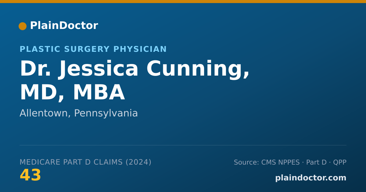 Shareable card for Jessica Cunning, MD, MBA - Plastic Surgery Physician, Allentown, PA