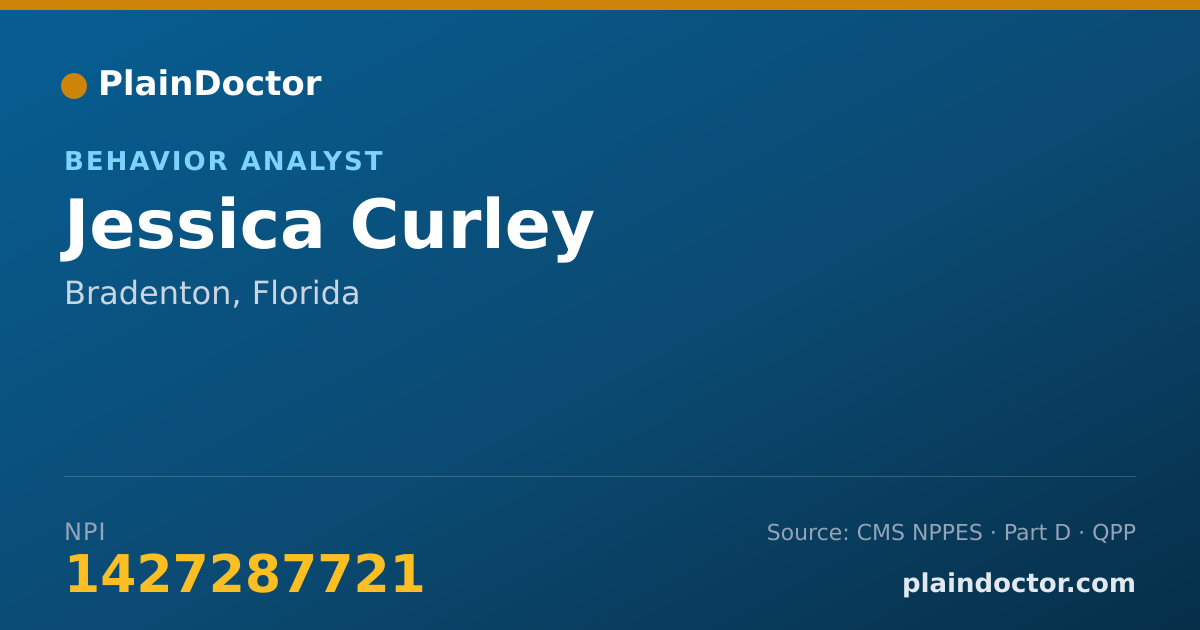 Shareable card for Jessica Curley - Behavior Analyst, Bradenton, FL