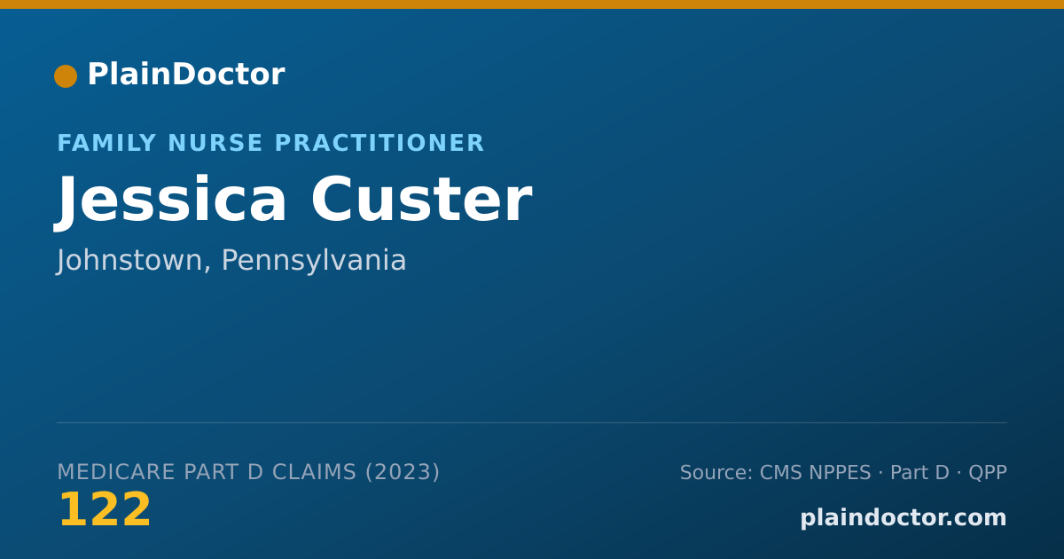 Shareable card for Jessica Custer - Family Nurse Practitioner, Johnstown, PA
