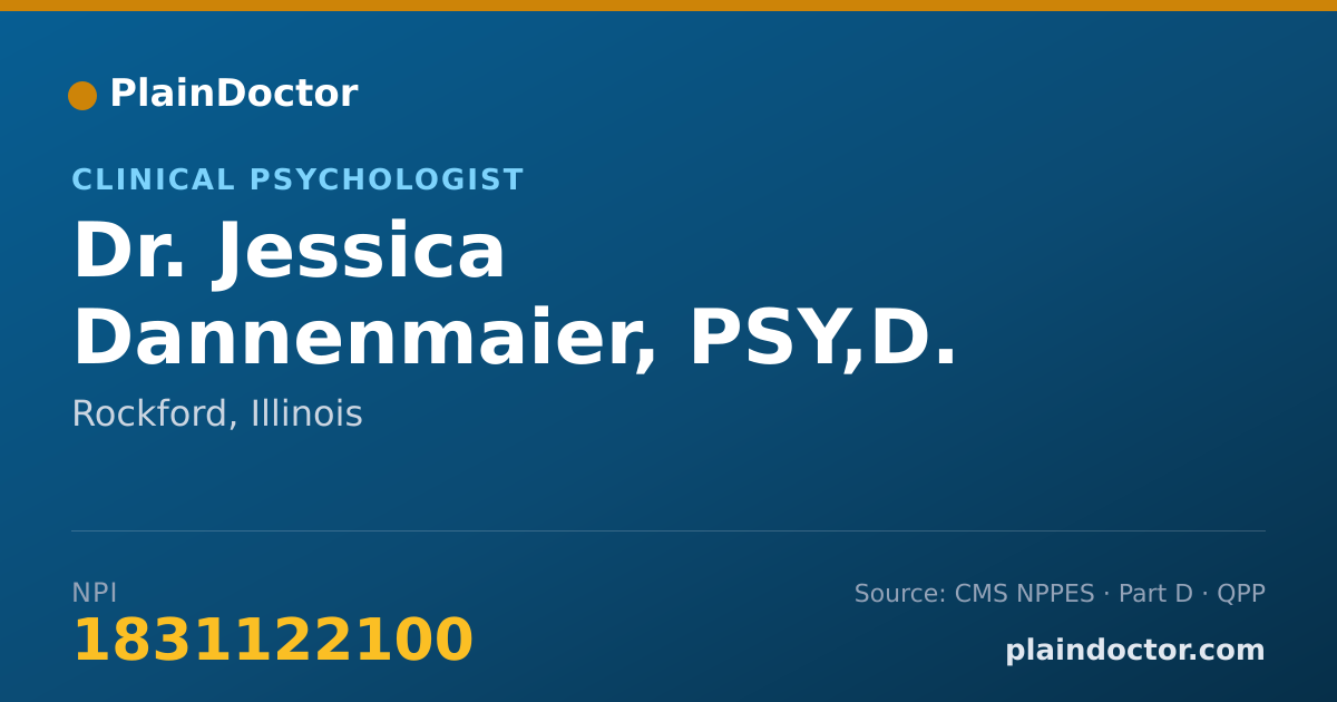 Shareable card for Jessica Dannenmaier, PSY,D. - Clinical Psychologist, Rockford, IL