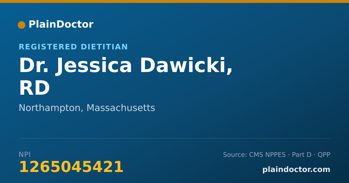 Shareable card for Jessica Dawicki, RD - Registered Dietitian, Northampton, MA