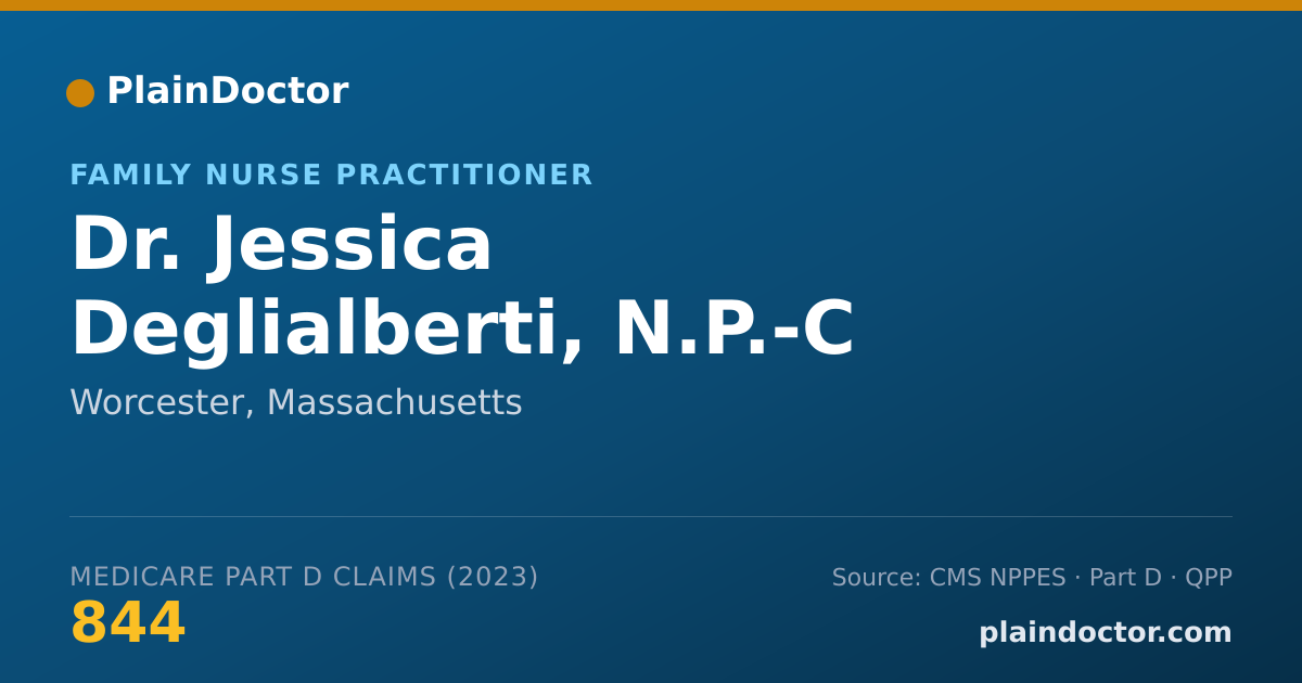 Shareable card for Jessica Deglialberti, N.P.-C - Family Nurse Practitioner, Worcester, MA
