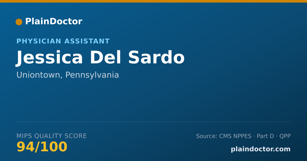 Shareable card for Jessica Del Sardo - Physician Assistant, Uniontown, PA