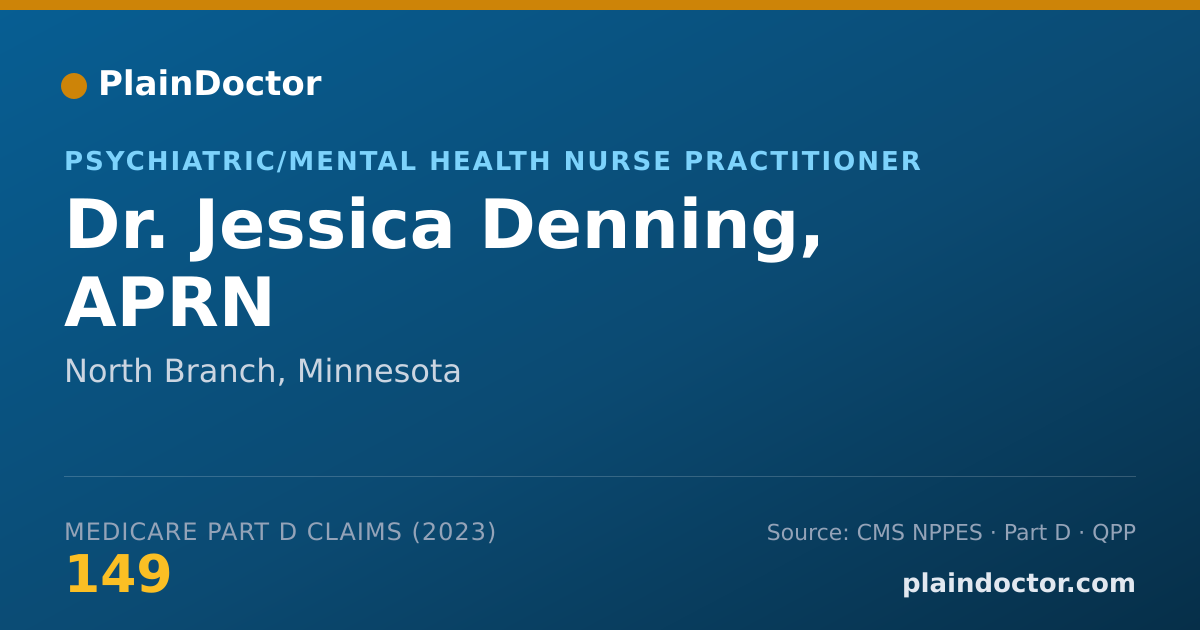 Shareable card for Jessica Denning, APRN - Psychiatric/Mental Health Nurse Practitioner, North Branch, MN
