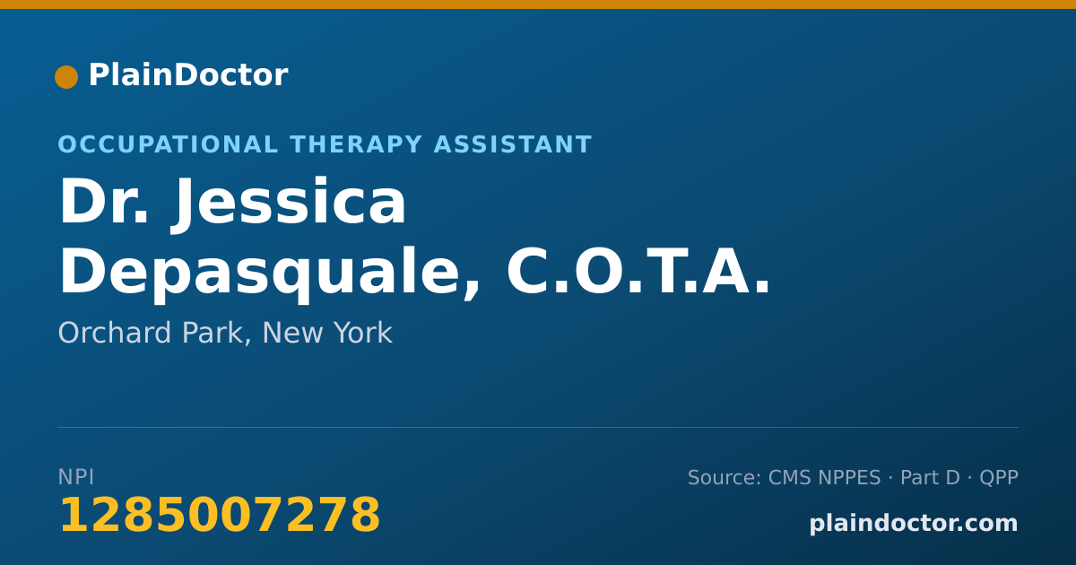 Shareable card for Jessica Depasquale, C.O.T.A. - Occupational Therapy Assistant, Orchard Park, NY
