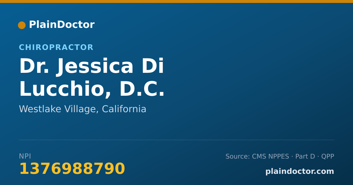 Shareable card for Jessica Di Lucchio, D.C. - Chiropractor, Westlake Village, CA