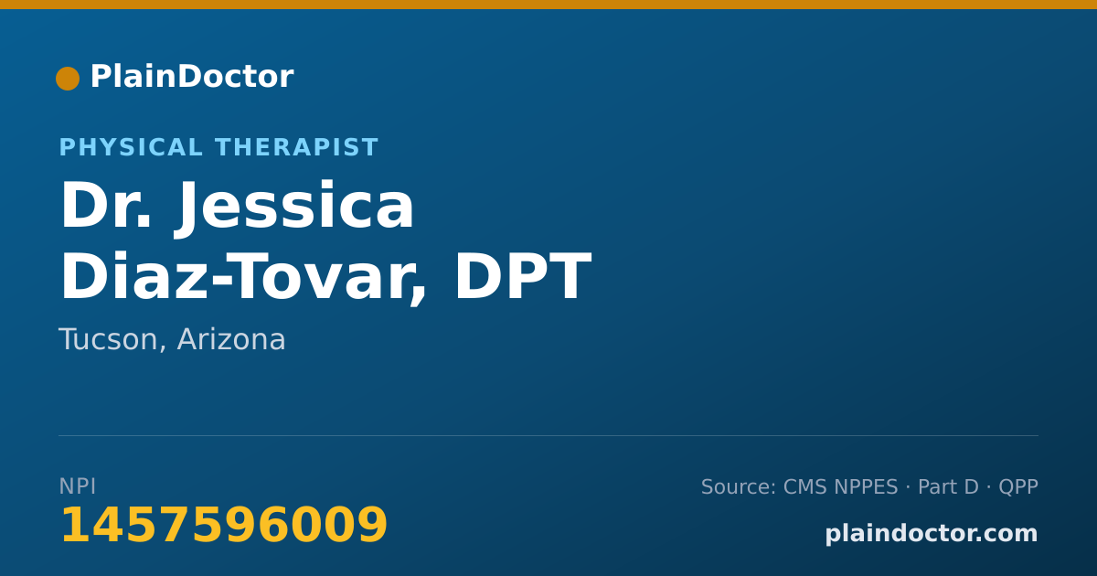Shareable card for Jessica Diaz-Tovar, DPT - Physical Therapist, Tucson, AZ