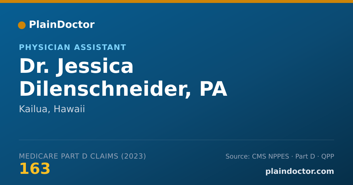 Shareable card for Jessica Dilenschneider, PA - Physician Assistant, Kailua, HI