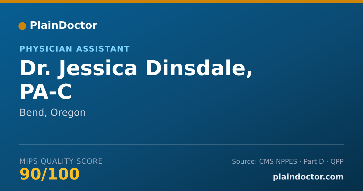 Shareable card for Jessica Dinsdale, PA-C - Physician Assistant, Bend, OR