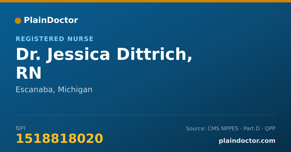Shareable card for Jessica Dittrich, RN - Registered Nurse, Escanaba, MI