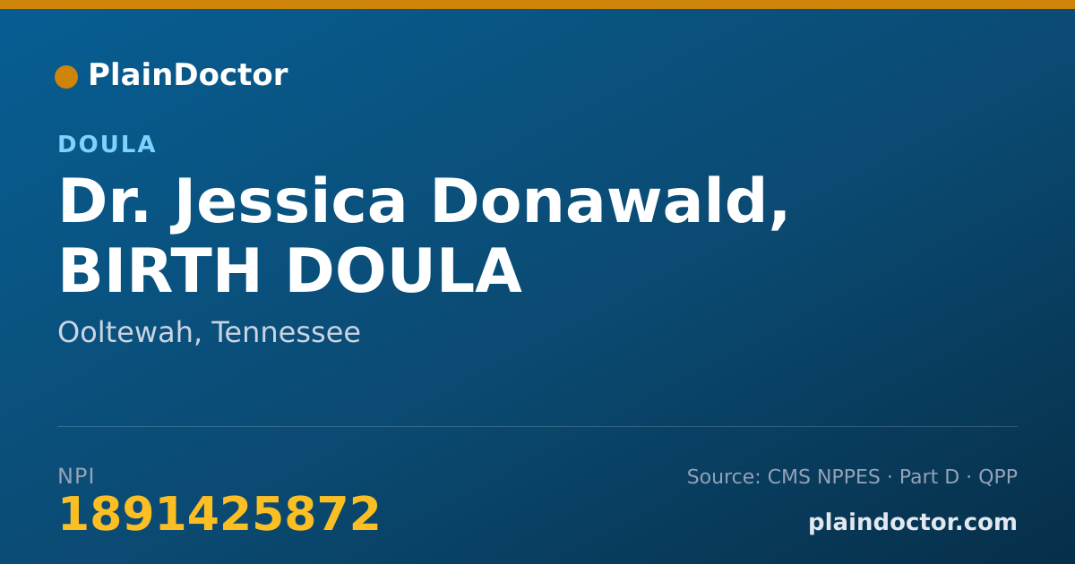 Shareable card for Jessica Donawald, BIRTH DOULA - Doula, Ooltewah, TN