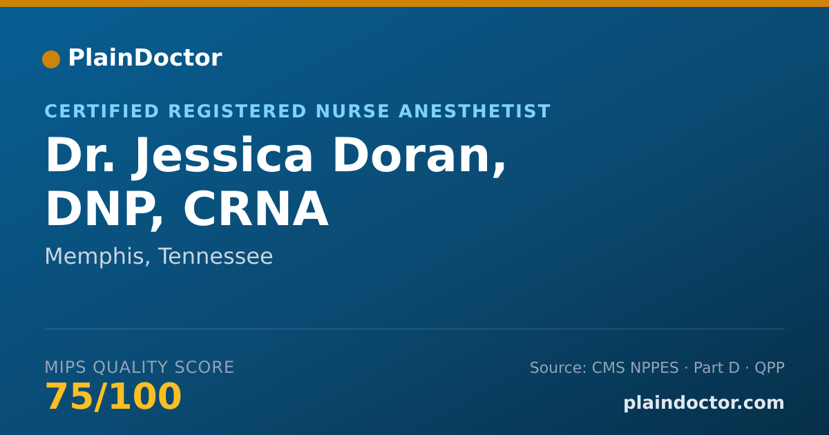 Shareable card for Jessica Doran, DNP, CRNA - Certified Registered Nurse Anesthetist, Memphis, TN