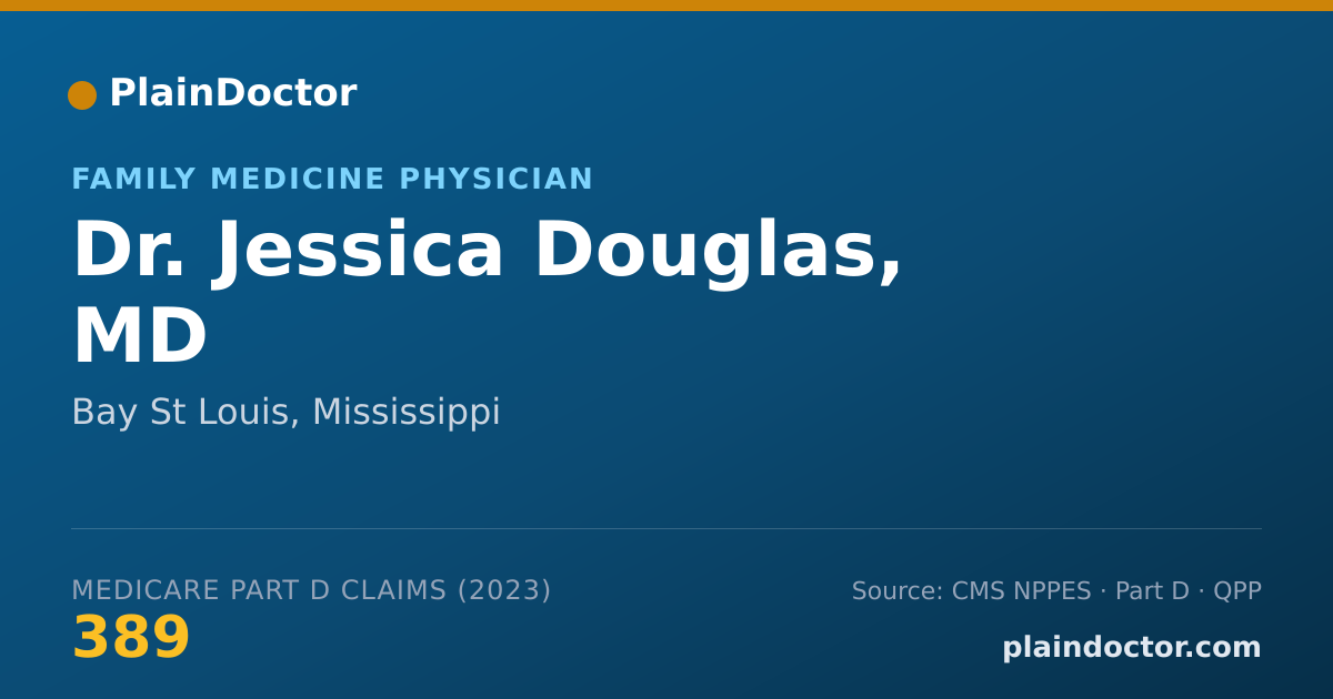 Shareable card for Jessica Douglas, MD - Family Medicine Physician, Bay St Louis, MS