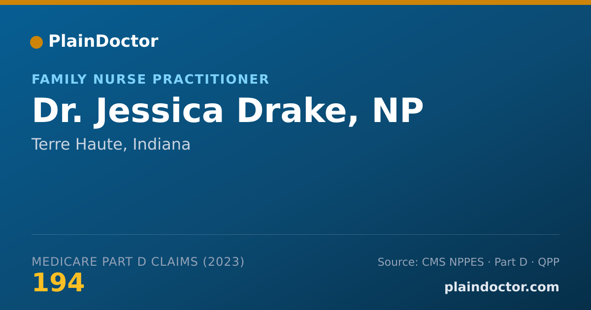 Shareable card for Jessica Drake, NP - Family Nurse Practitioner, Terre Haute, IN