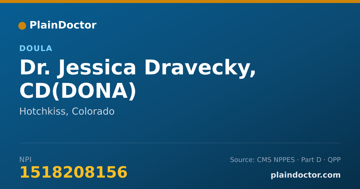Shareable card for Jessica Dravecky, CD(DONA) - Doula, Hotchkiss, CO