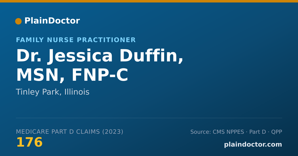 Shareable card for Jessica Duffin, MSN, FNP-C - Family Nurse Practitioner, Tinley Park, IL