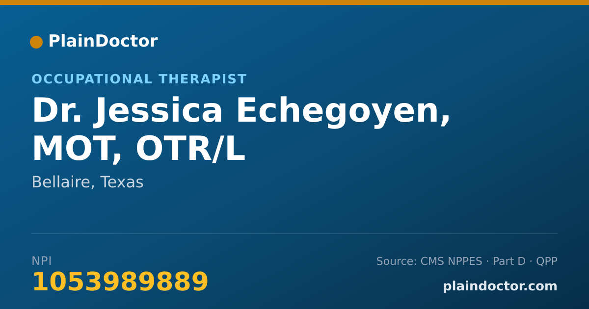 Shareable card for Jessica Echegoyen, MOT, OTR/L - Occupational Therapist, Bellaire, TX