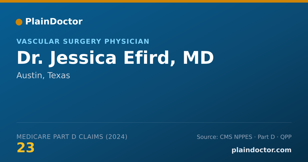 Shareable card for Jessica Efird, MD - Surgery Physician, Austin, TX